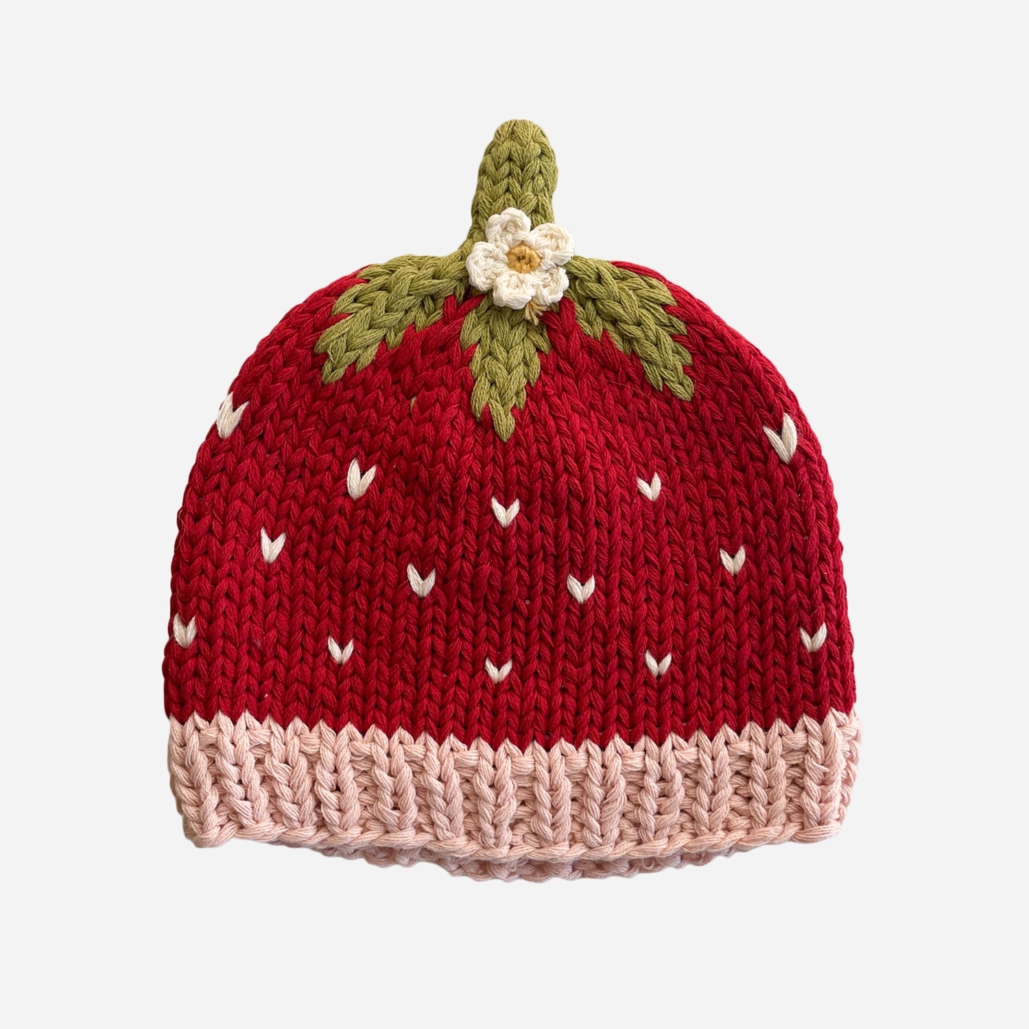 The Blueberry Hill Cotton Strawberry Hat<span> - </span>0-3m image