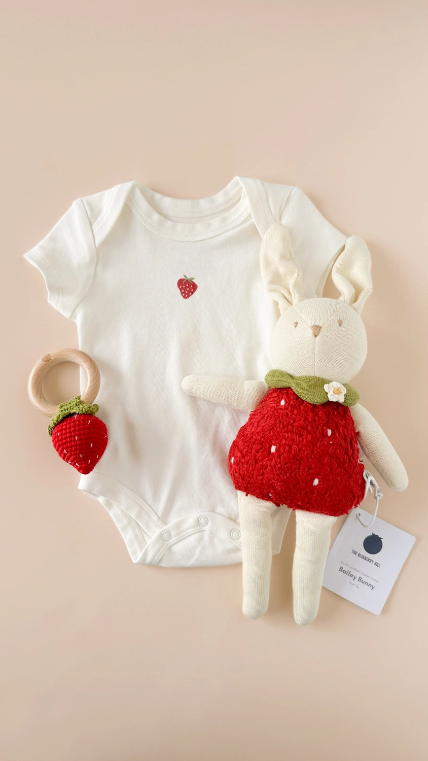 The Blueberry Hill Onesie Strawberry | 0-6m, Onesize image 1