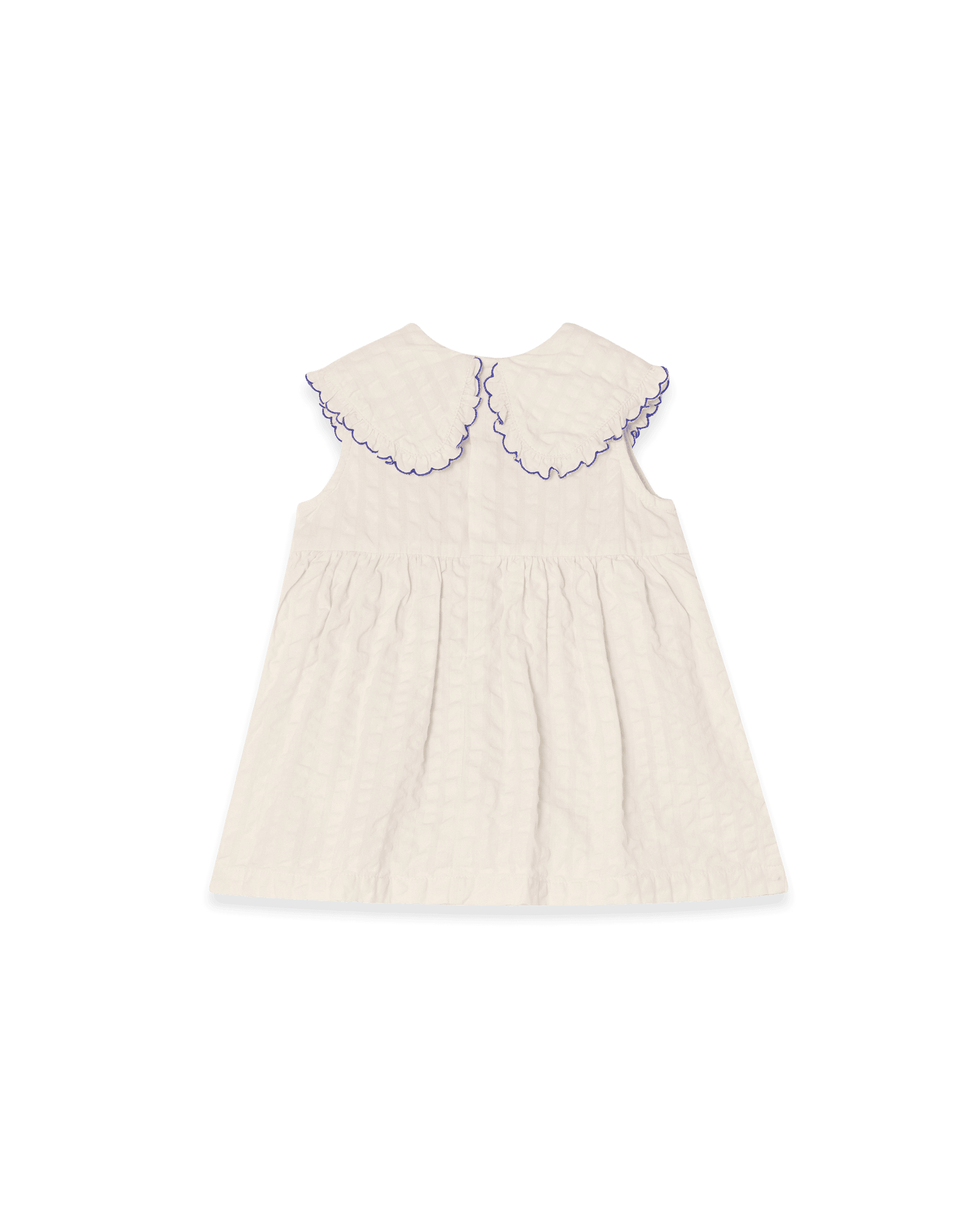 Garbo&Friends Seersucker Collar Romper Dress | Ecru image 1