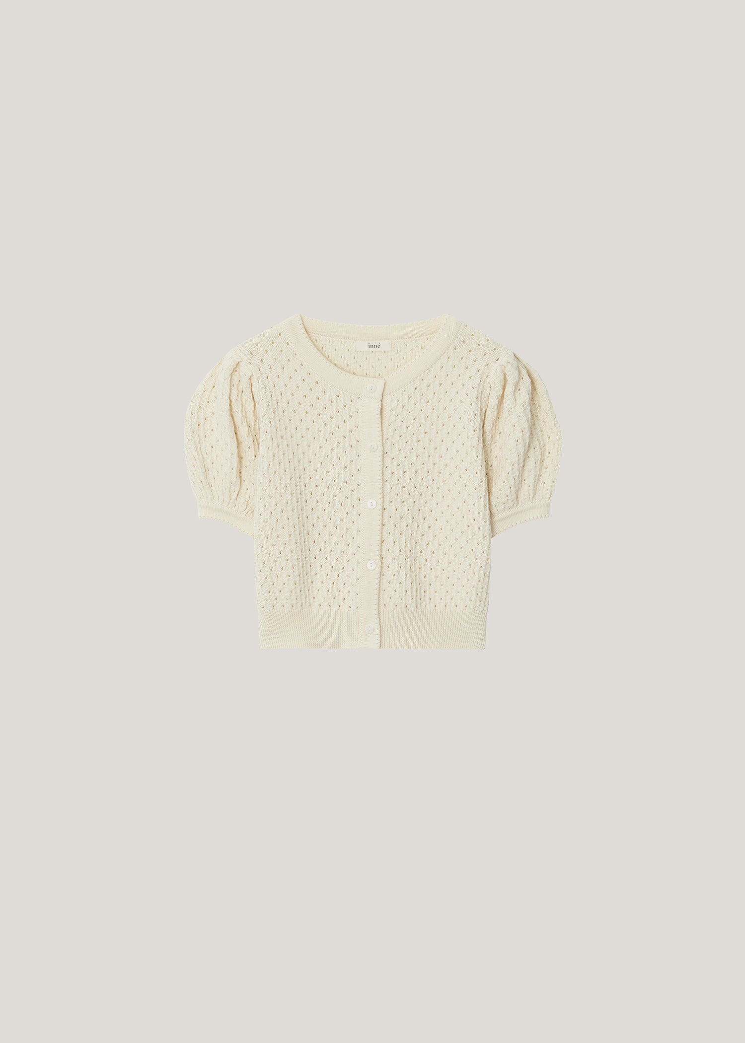 lia puff cardigan vanilla