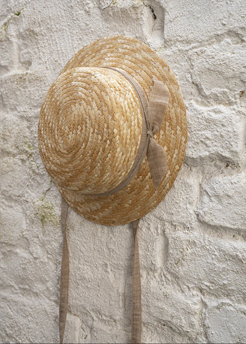 The Classic Canotier Straw Hat - Plain Sand