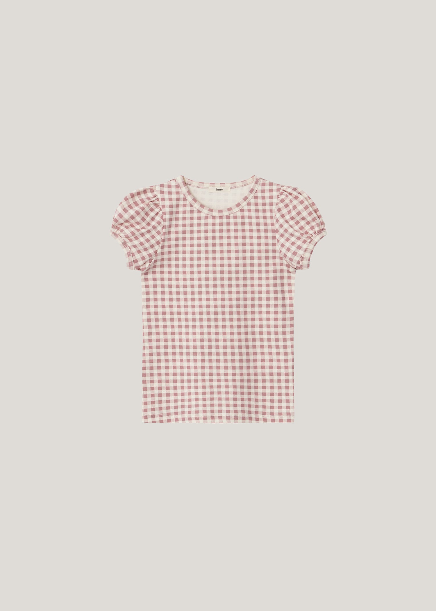 petit puff tee pink gingham