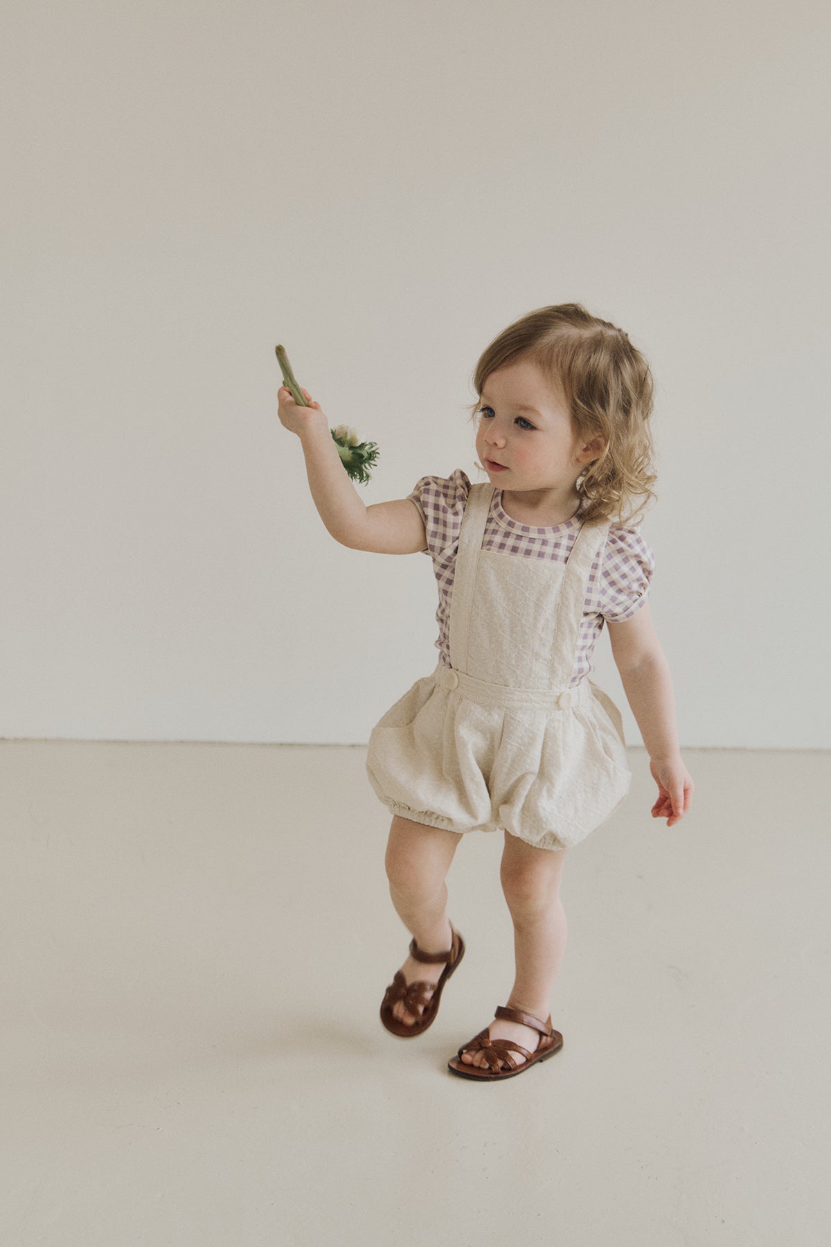 petit puff tee lilac gingham