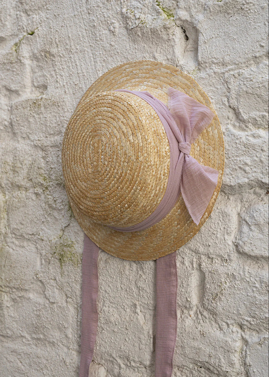 The Classic Canotier Straw Hat - Plain Old Rose