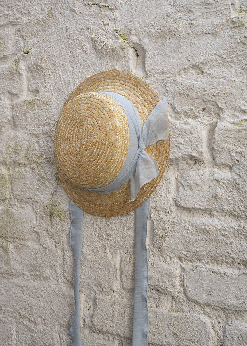 The Classic Canotier Straw Hat - Plain Sky