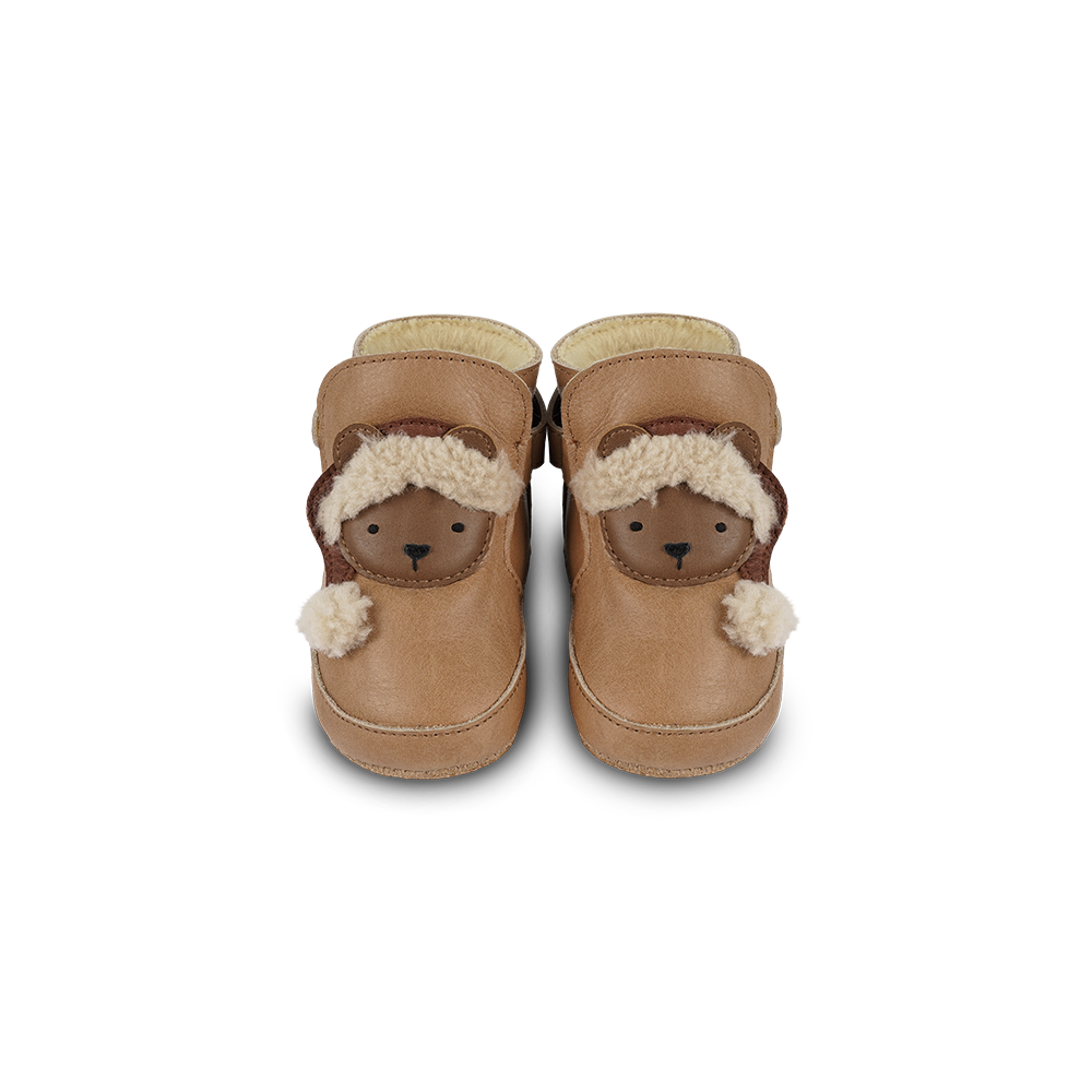 Aggas Booties | Christmas Bear Nutmeg Leather