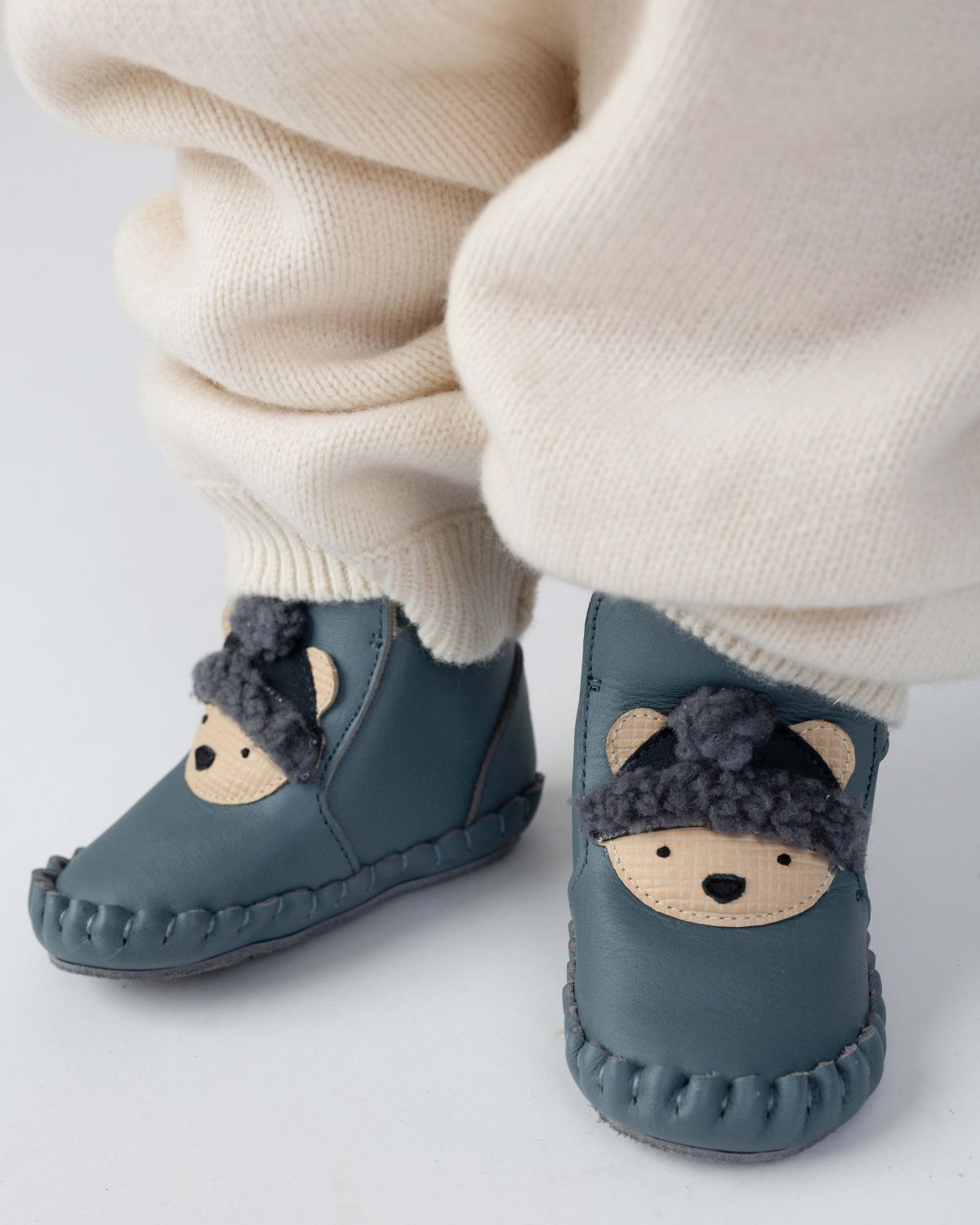 Junus Booties | Polar Bear Blue Stone Leather