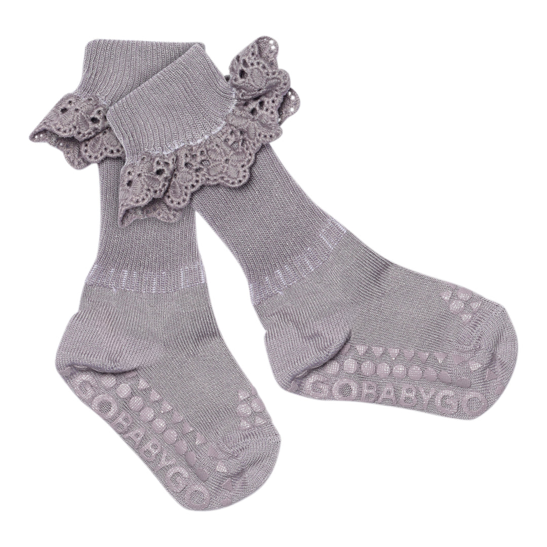 Non-Slip - viscose-bamboo lace Lavender Gray