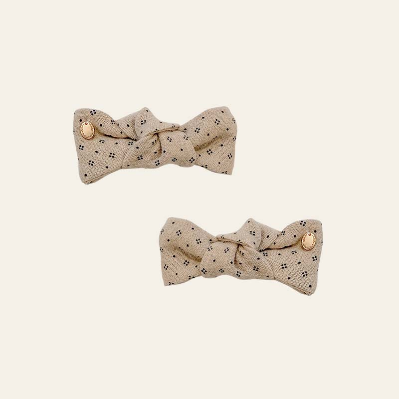 Hair Clip Set - Warm Sand Star Dots