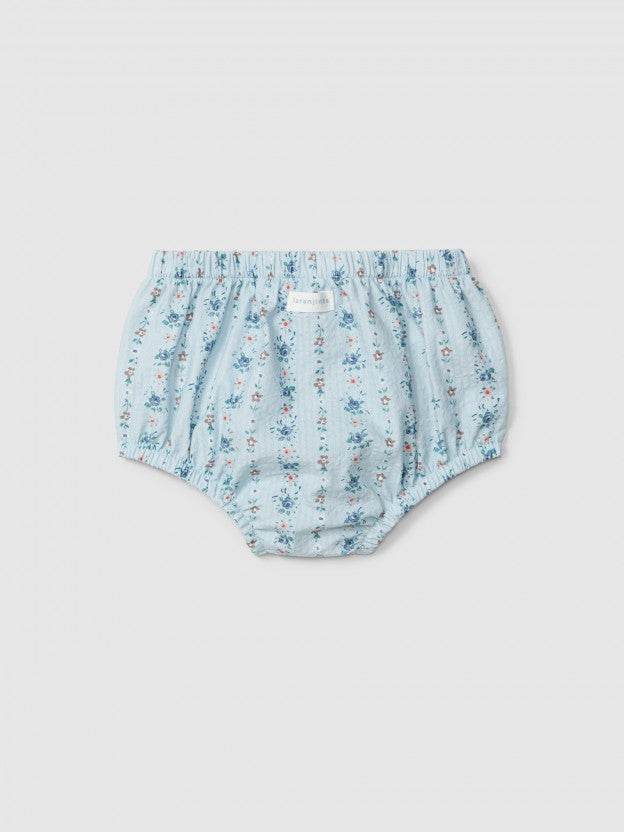 Floral print seersucker pull-up diaper cover