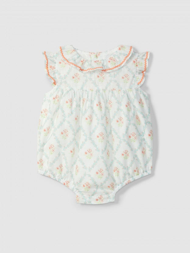 Floral shortie with rickrack detail