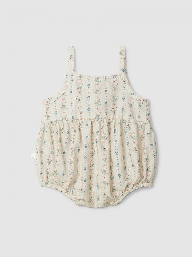 Floral print seersucker shortie - Sand