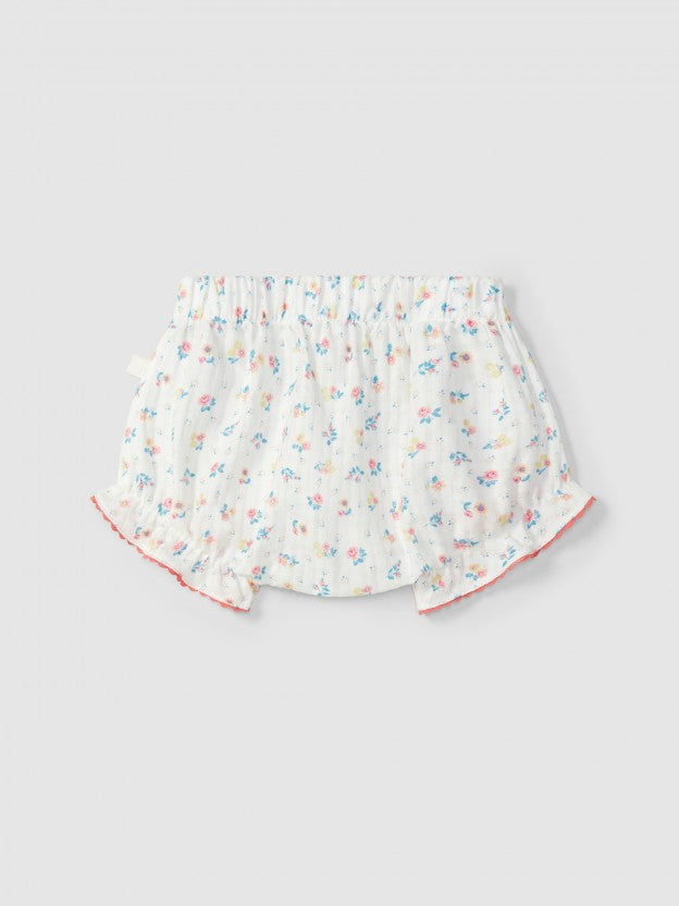 Floral print pull-up shorts
