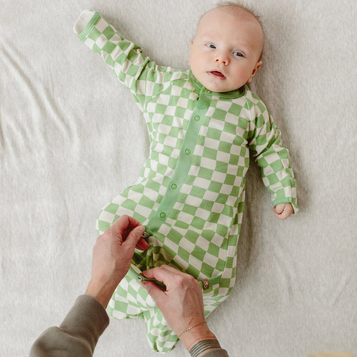 goumikids 24 Hour Convertible Sleeper Baby Gown - Cabana Green image 1