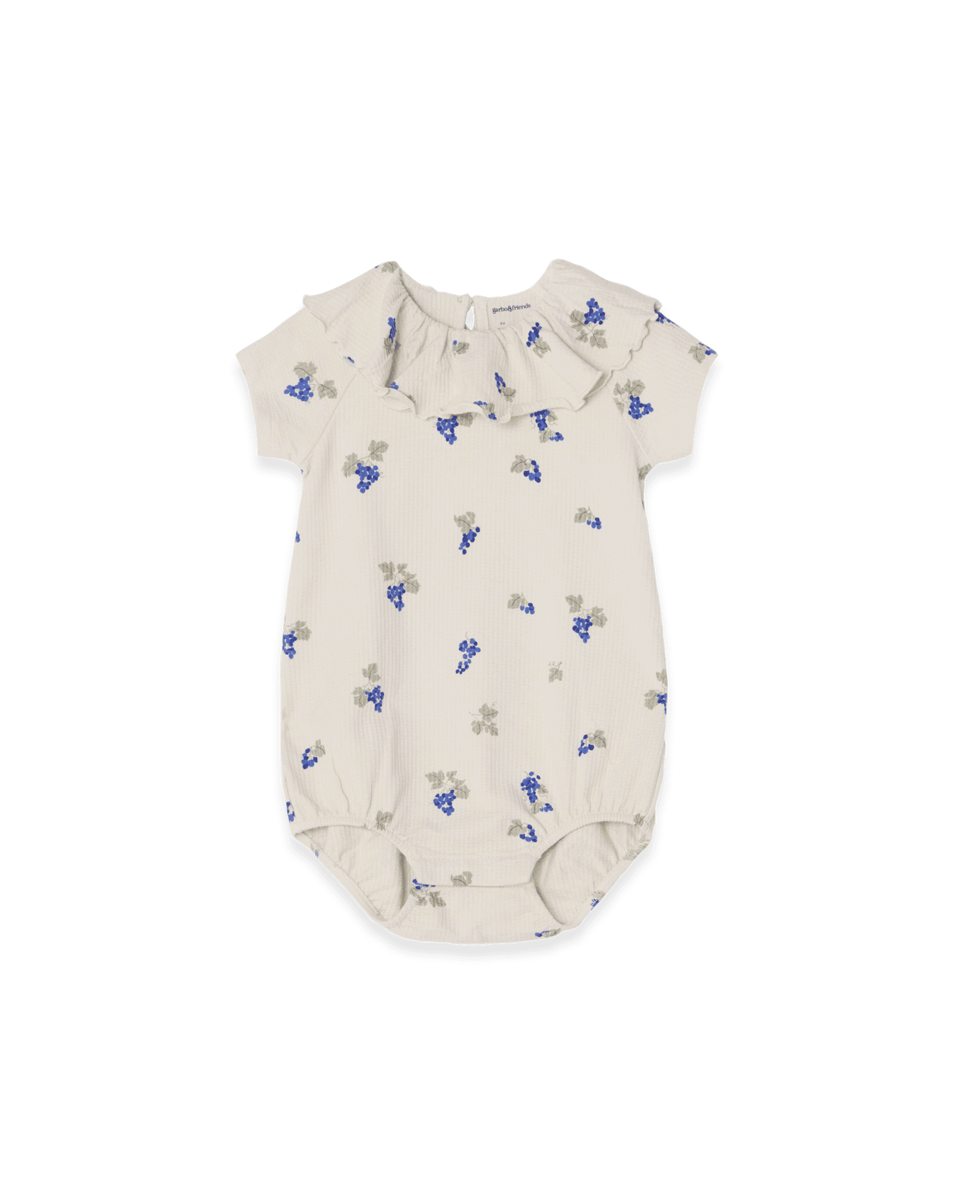 Garbo&Friends Structured Jersey Collar Romper | Grapes Ecru image 0