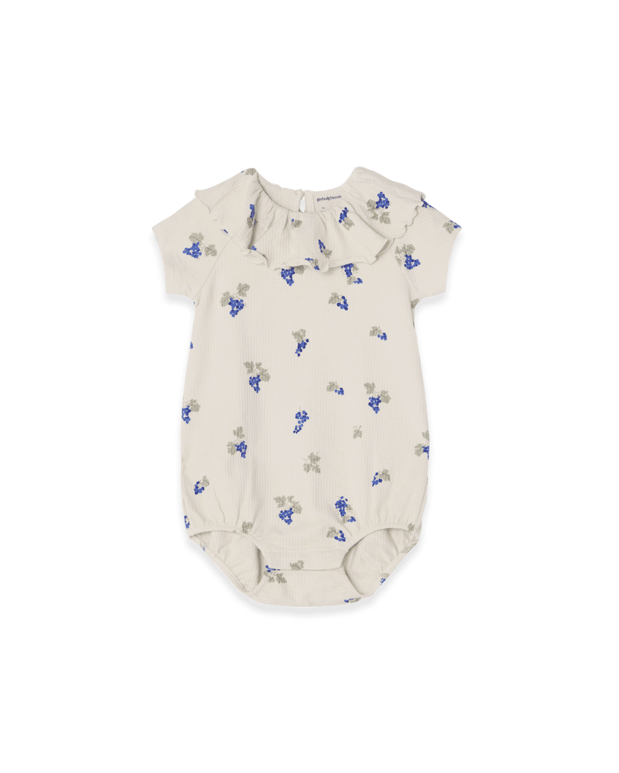 Garbo&Friends Structured Jersey Collar Romper | Grapes Ecru image 0
