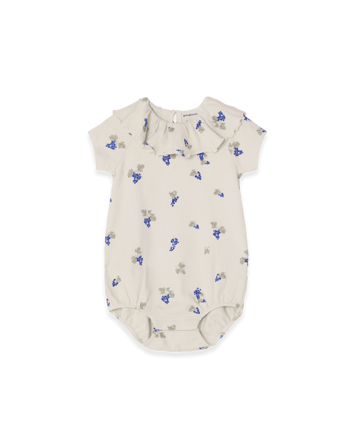 Garbo&Friends Structured Jersey Collar Romper | Grapes Ecru image 0