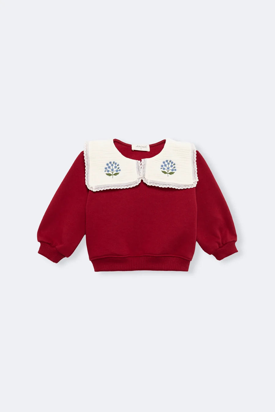 Cherry embroidered collar sweatshirt