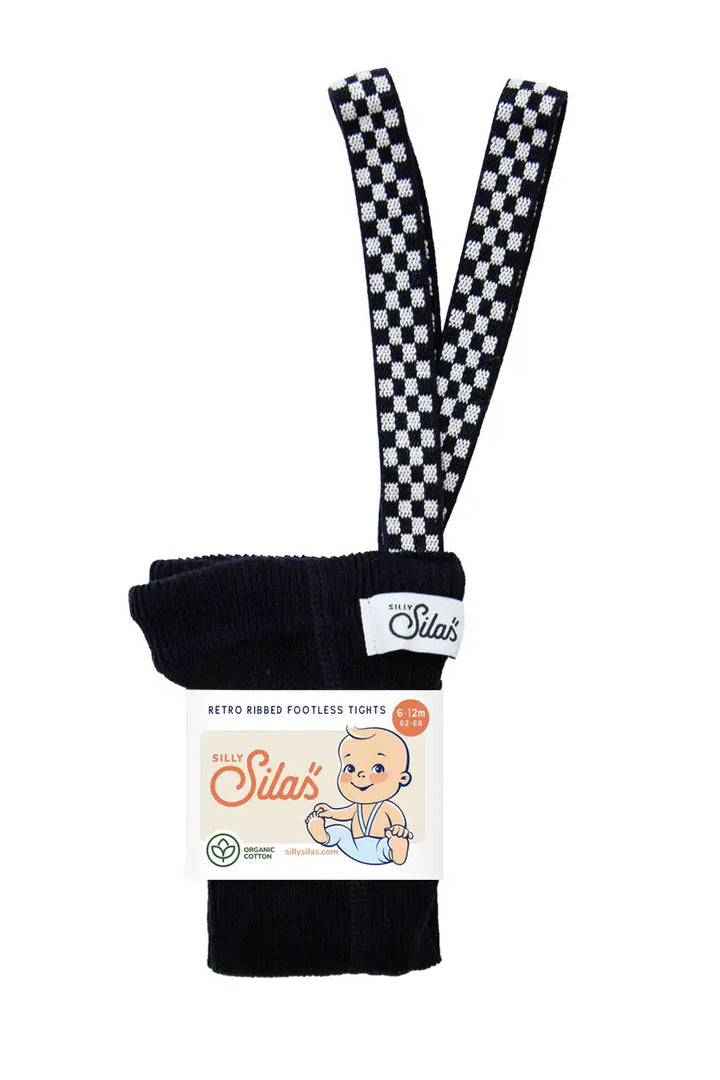 Silly Silas Classic Footless Tights Classic Black Checked image 0