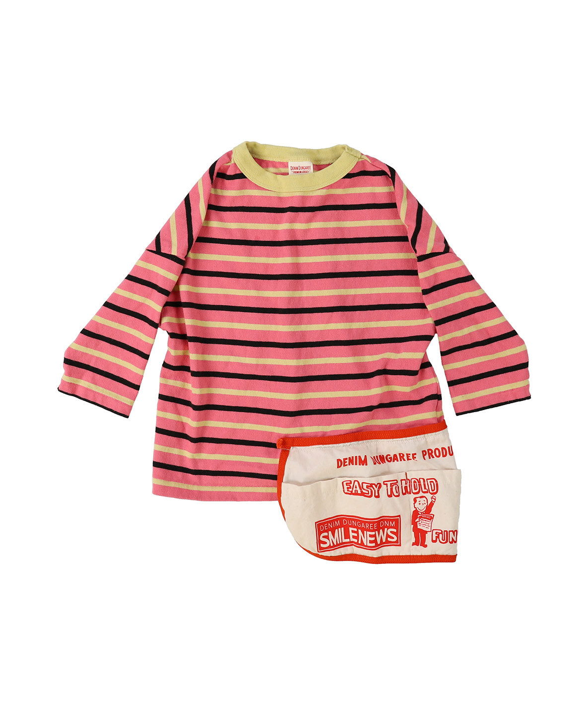 Striped Cotton Jersey Apron L/S TEE 6P