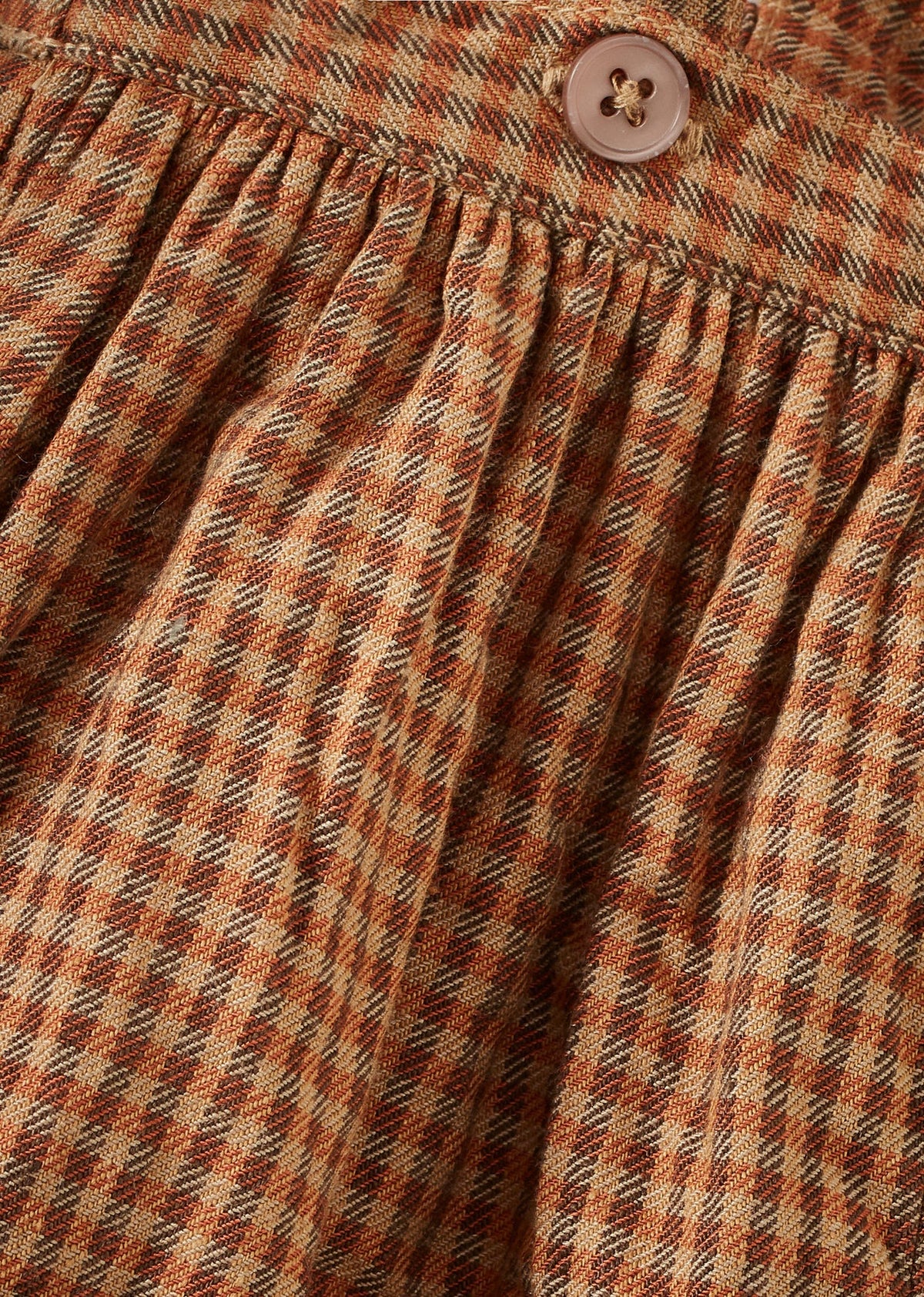 Musa Baby Linen Romper - Rust Plaid