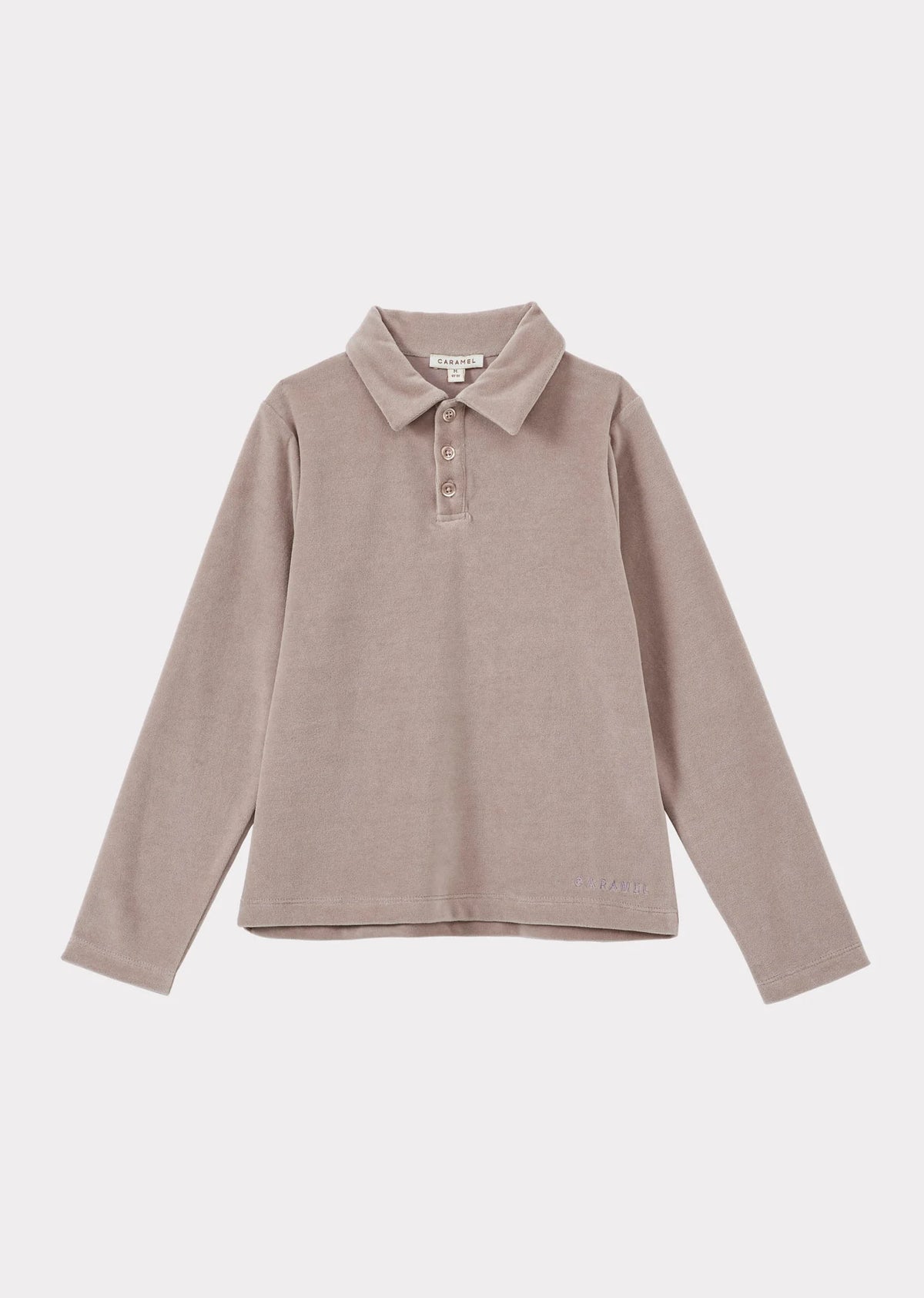 Tobias Cotton Velour Long Sleeve Top - Oyster Pink