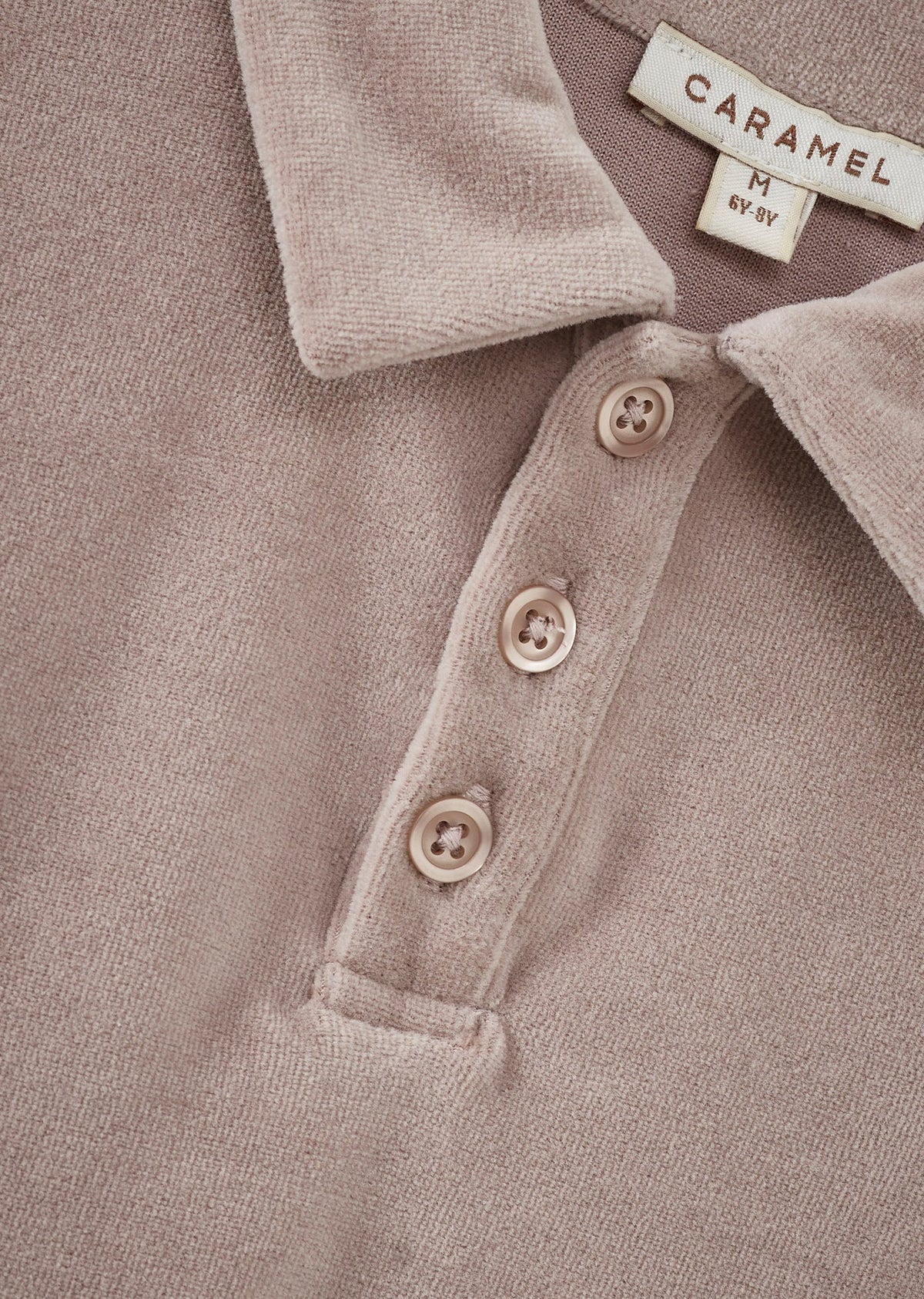 Tobias Cotton Velour Long Sleeve Top - Oyster Pink