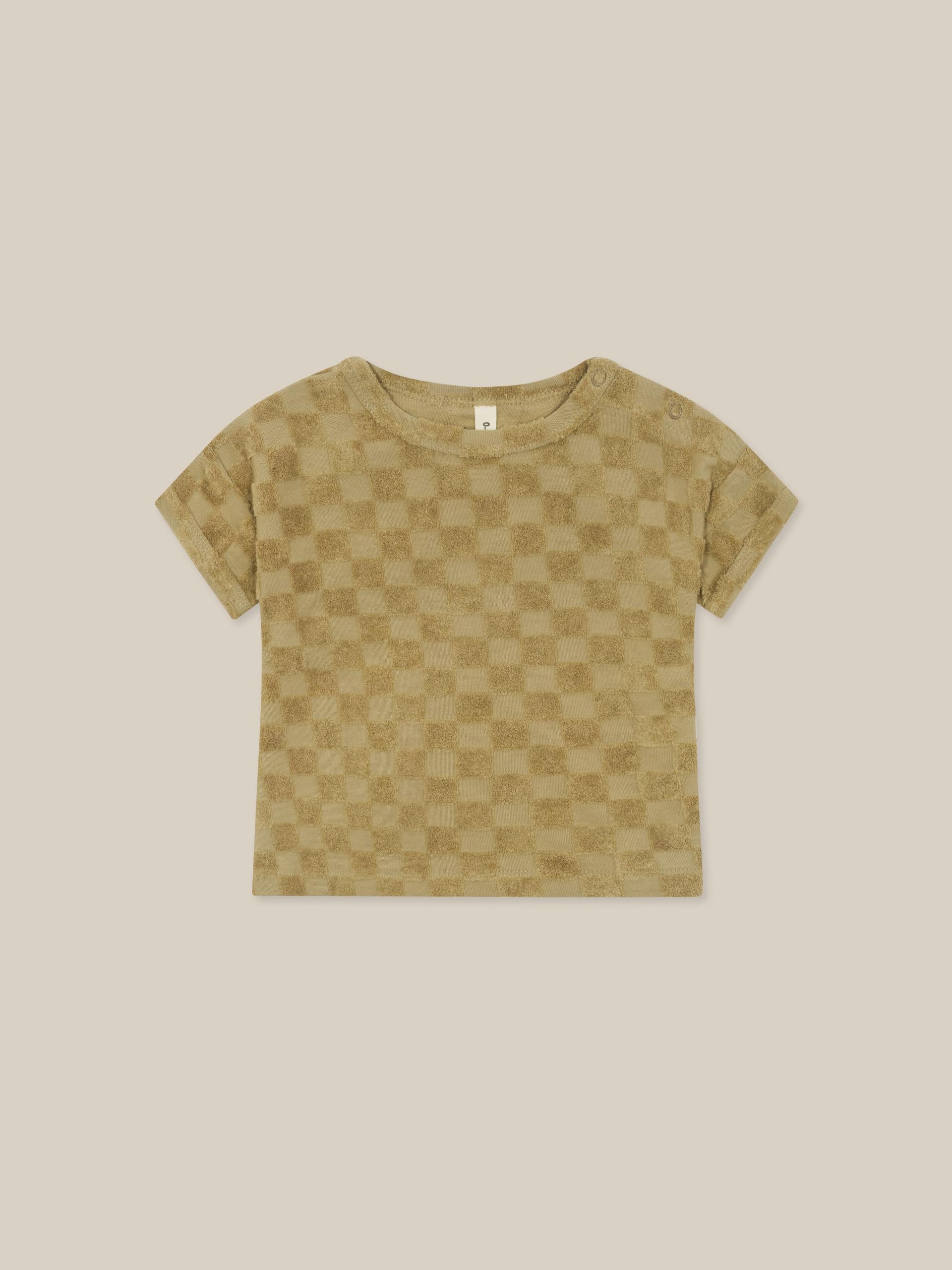 Organic Zoo Dusky Checkboard Terry Boxy T-Shirt image 0