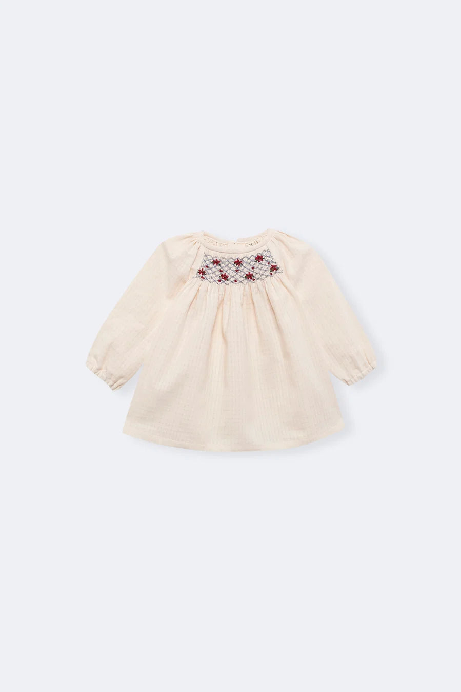 Ivory blouse with burgundy embroidery