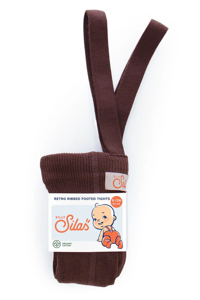 Silly Silas Footed Tights with Braces - Chocolate Brown image 0