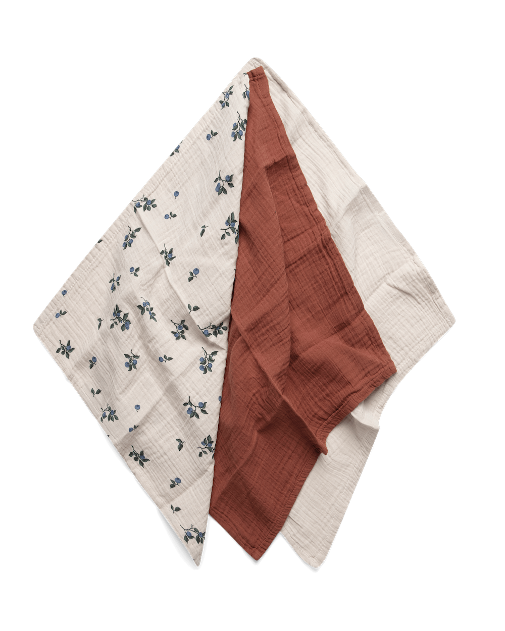 Garbo&Friends Muslin Burp Cloths 3 pcs - Blueberry image 1