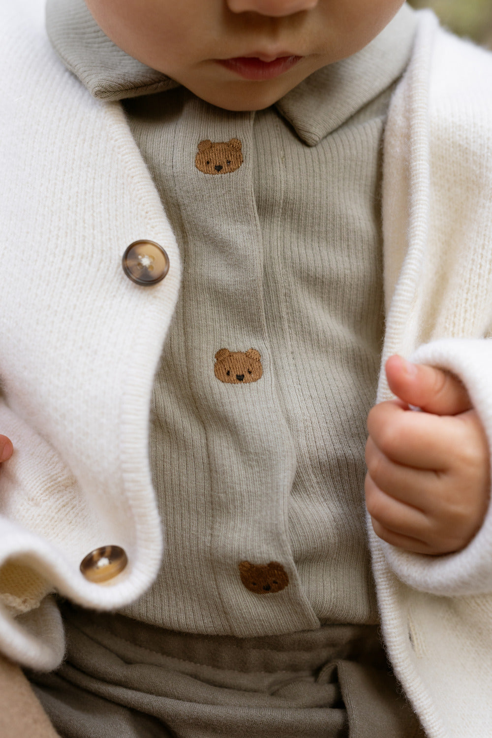 Finnian Bodysuit | Bears Dusty Green