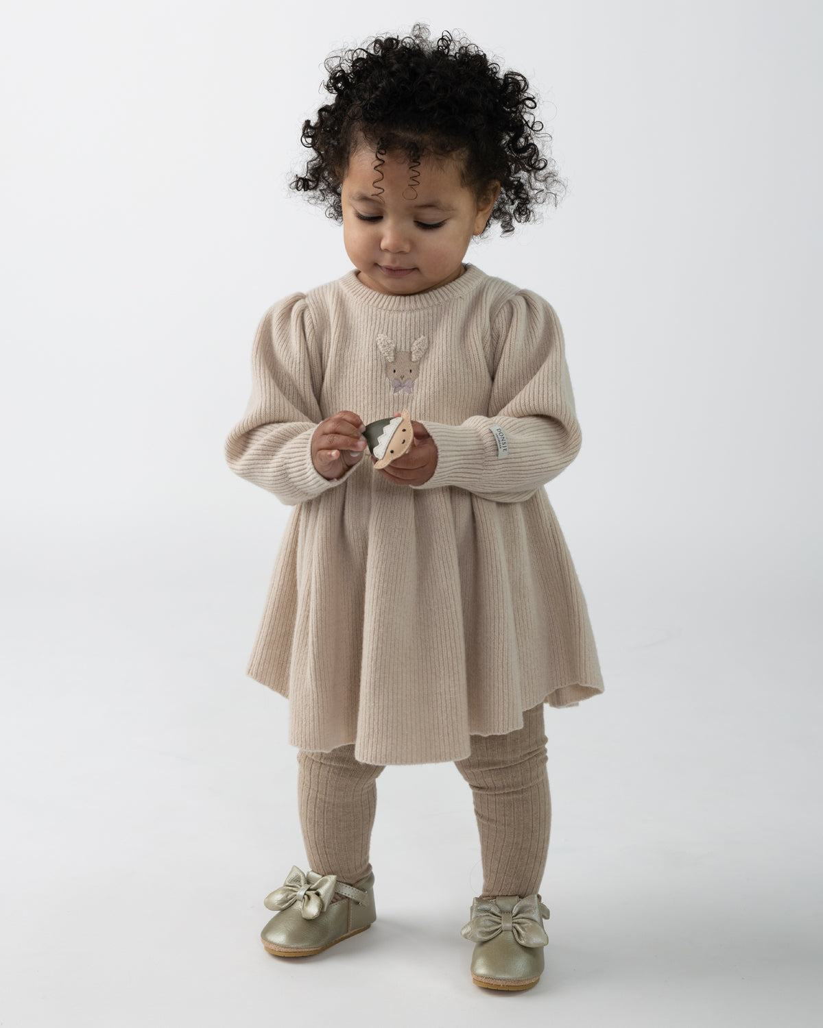 Vikkie Merino Wool Dress | Fluffy Bunny Soft Sand