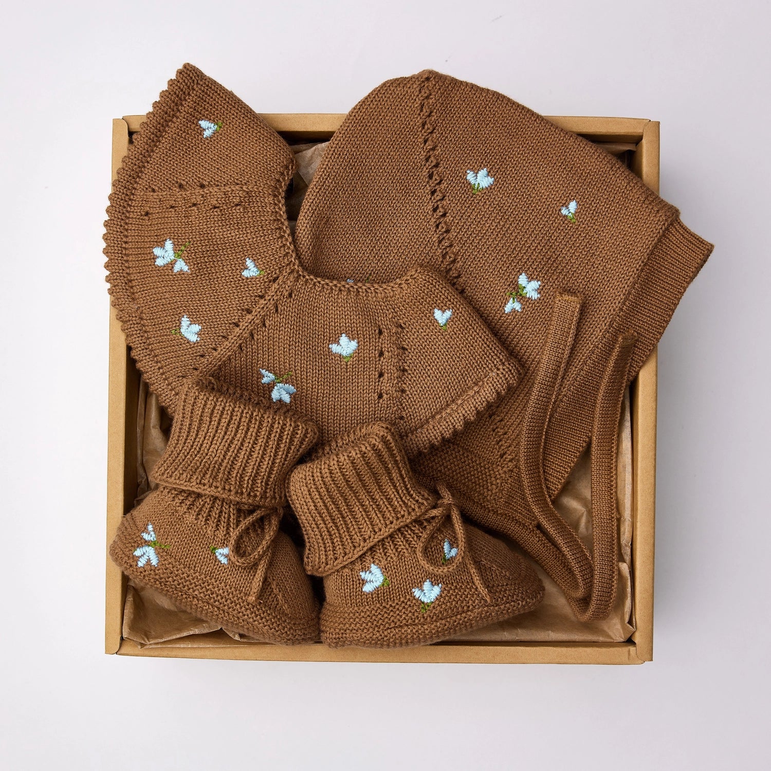 Saga Copenhagen Embroidered Wonder Gift Box - Blueberry On Tahin image 0