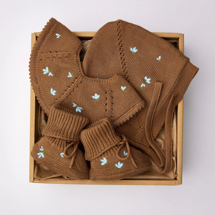 Saga Copenhagen Embroidered Wonder Gift Box - Blueberry On Tahin image 0
