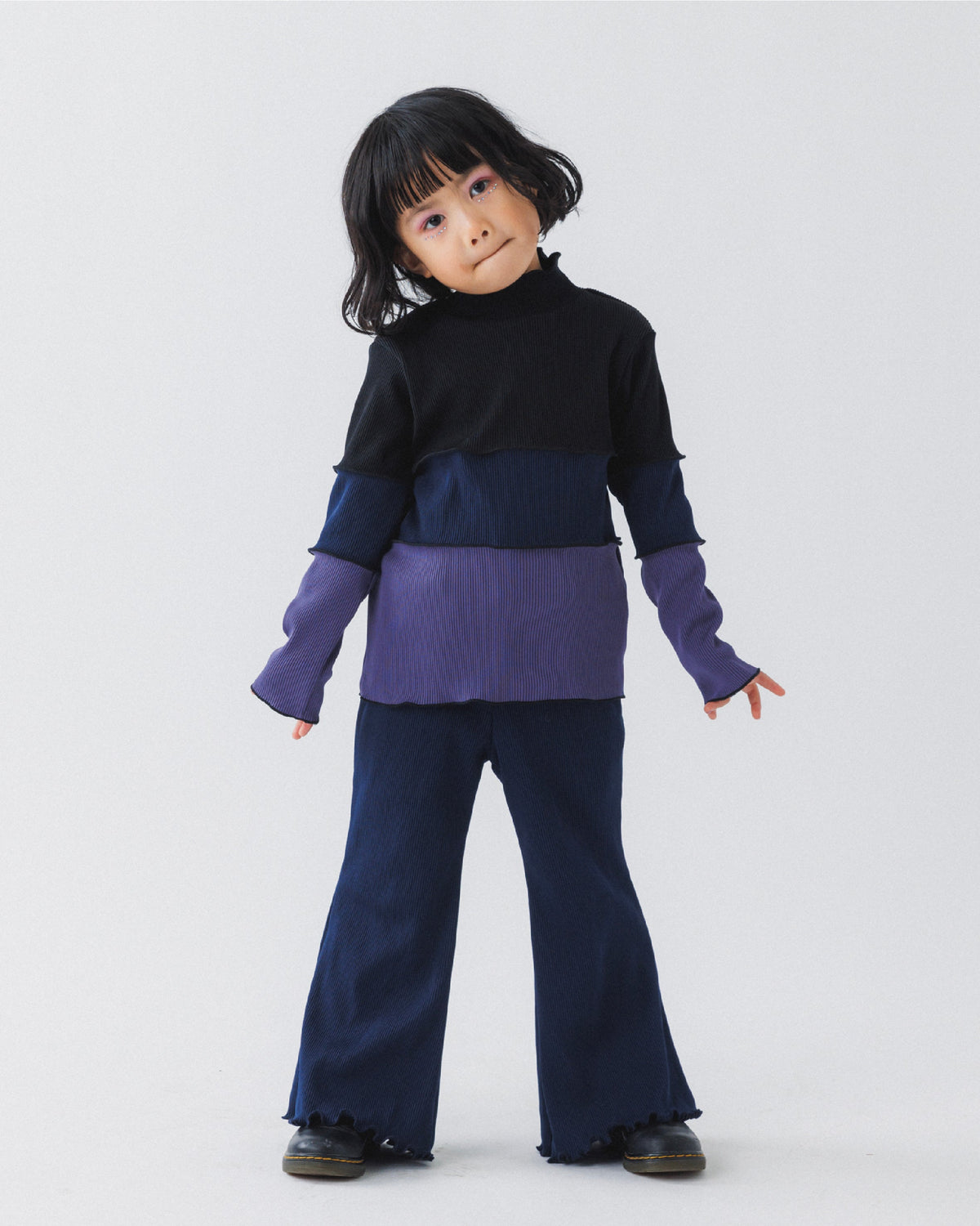 Highneck T-shirt - Navy