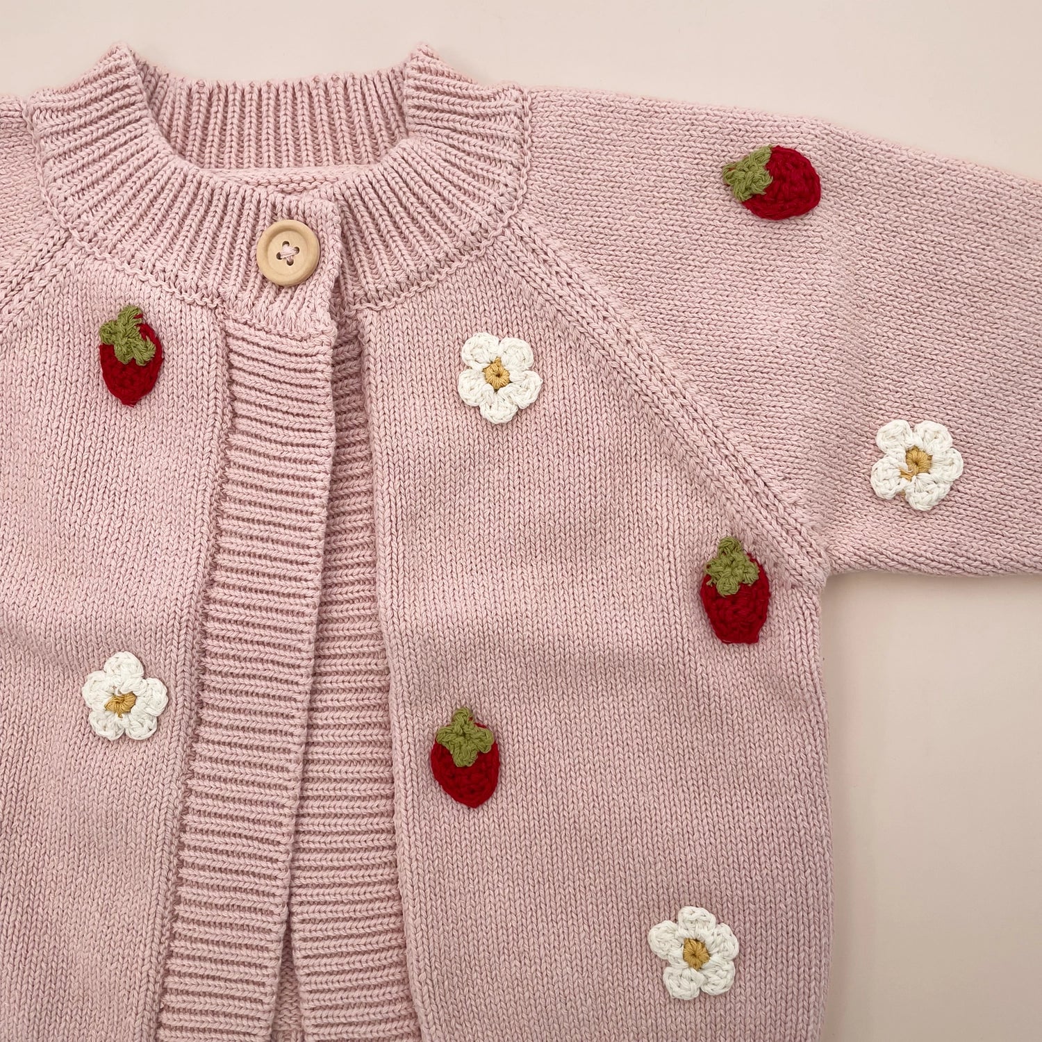 The Blueberry Hill Cotton Strawberry Flower Cardigan image 3