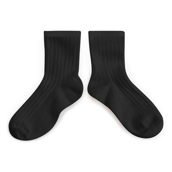 La Mini Ribbed Ankle Socks - Noir de Charbon
