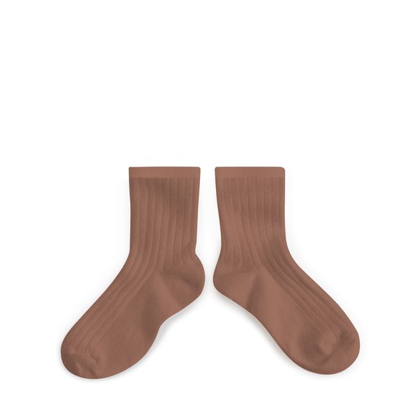 La Mini Ribbed Ankle Socks - Mocha Mousse