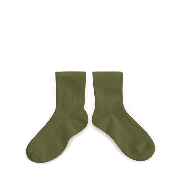 La Mini Ribbed Ankle Socks - Olive du Lubéron