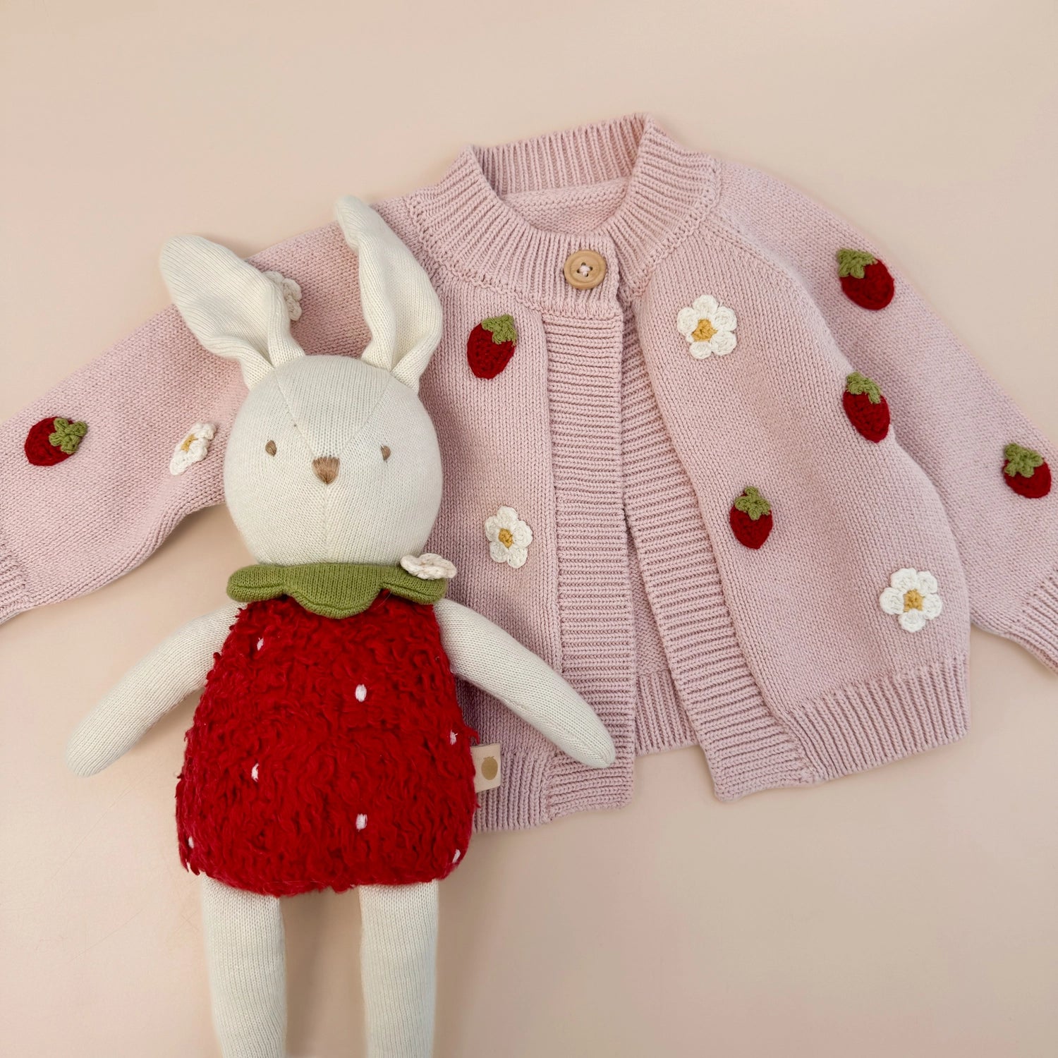 The Blueberry Hill Cotton Strawberry Flower Cardigan image 1