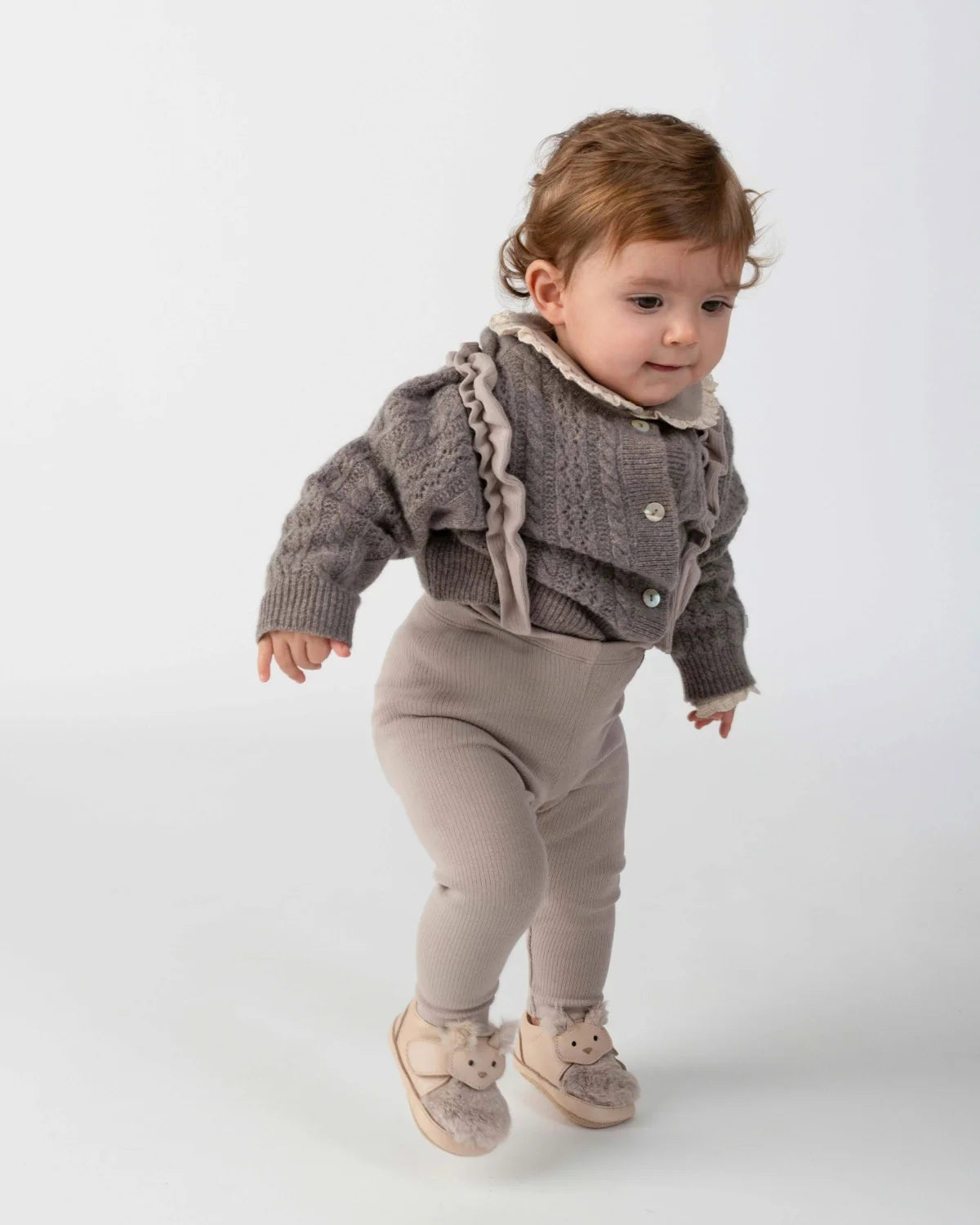 Danik Merino Wool Cardigan | Dark Taupe Melange