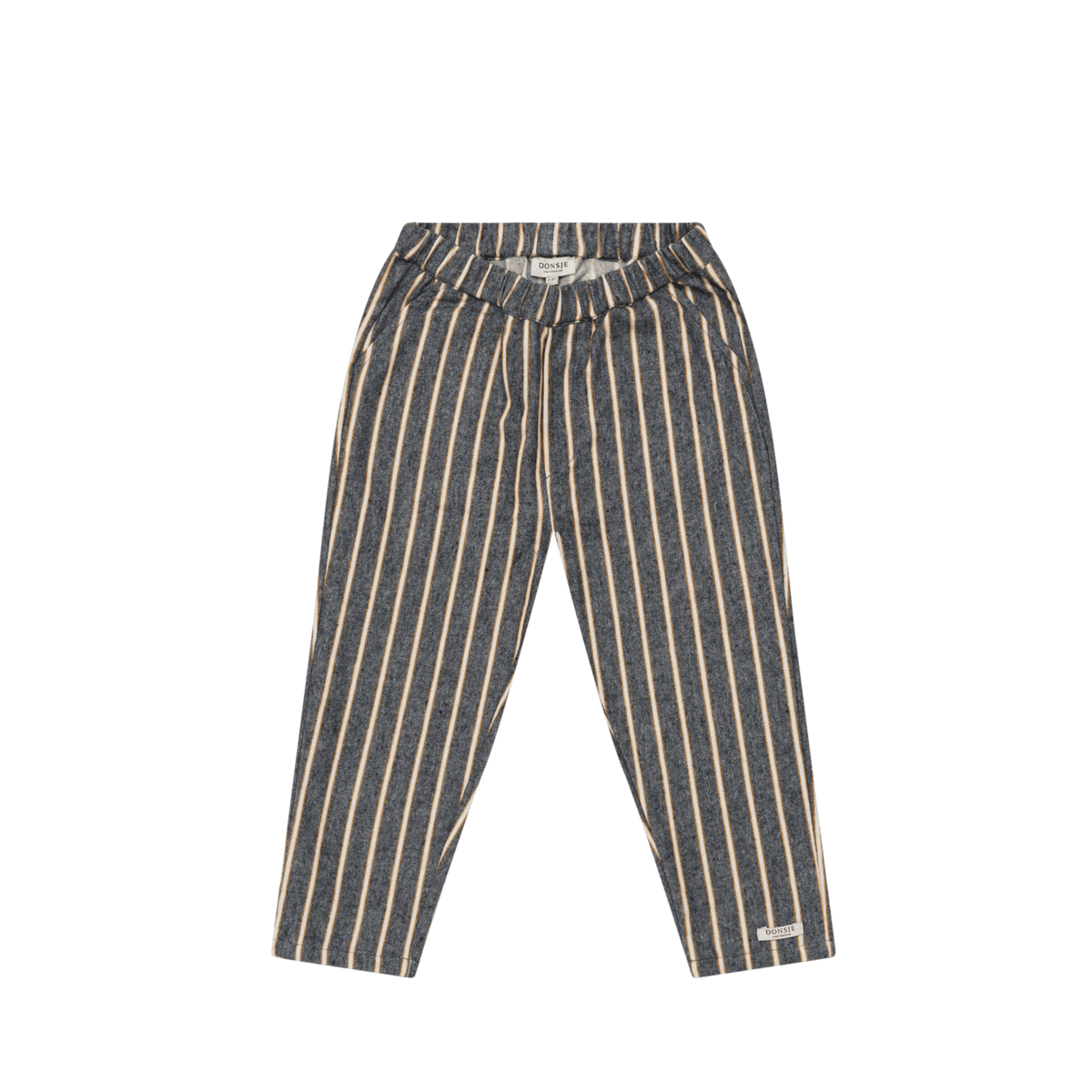 Bjorno Trousers Dark Spruce - Sand Striped