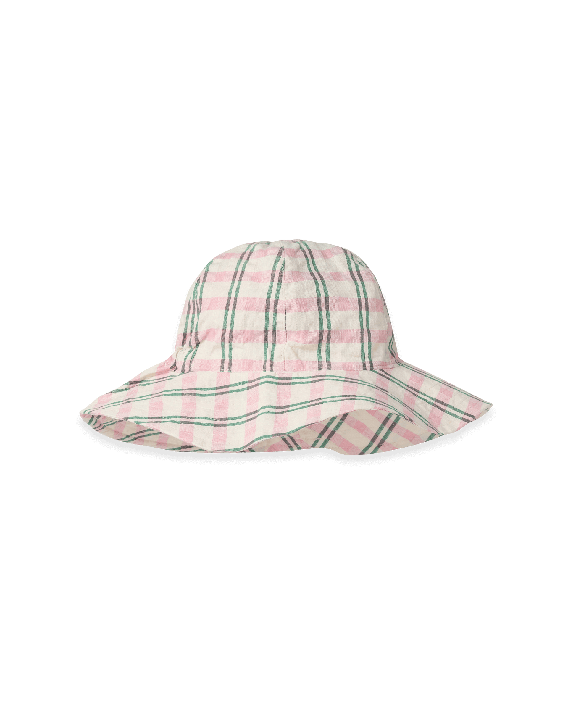 Seersucker Sun Hat | Check Carnation image 0