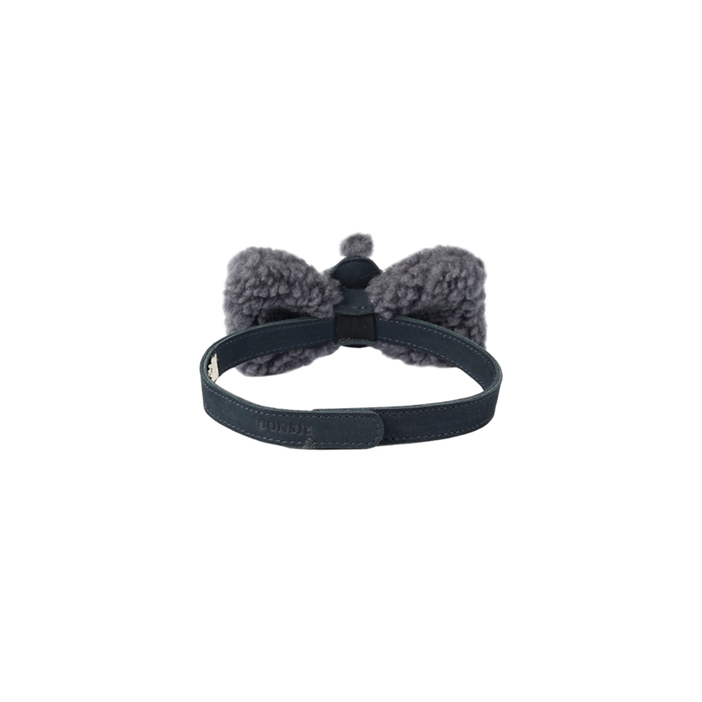 Nardoc Bow Tie | Snowman Anthracite Curly Faux Fur