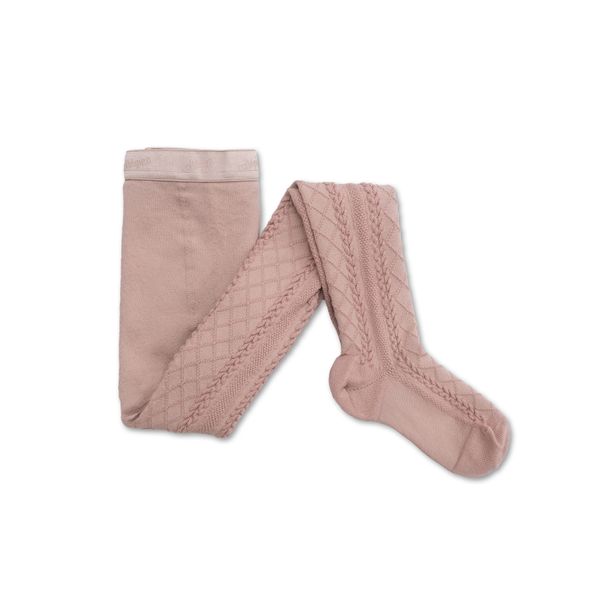 Léopoldine - Diamond Pointelle Tights - Vieux Rose