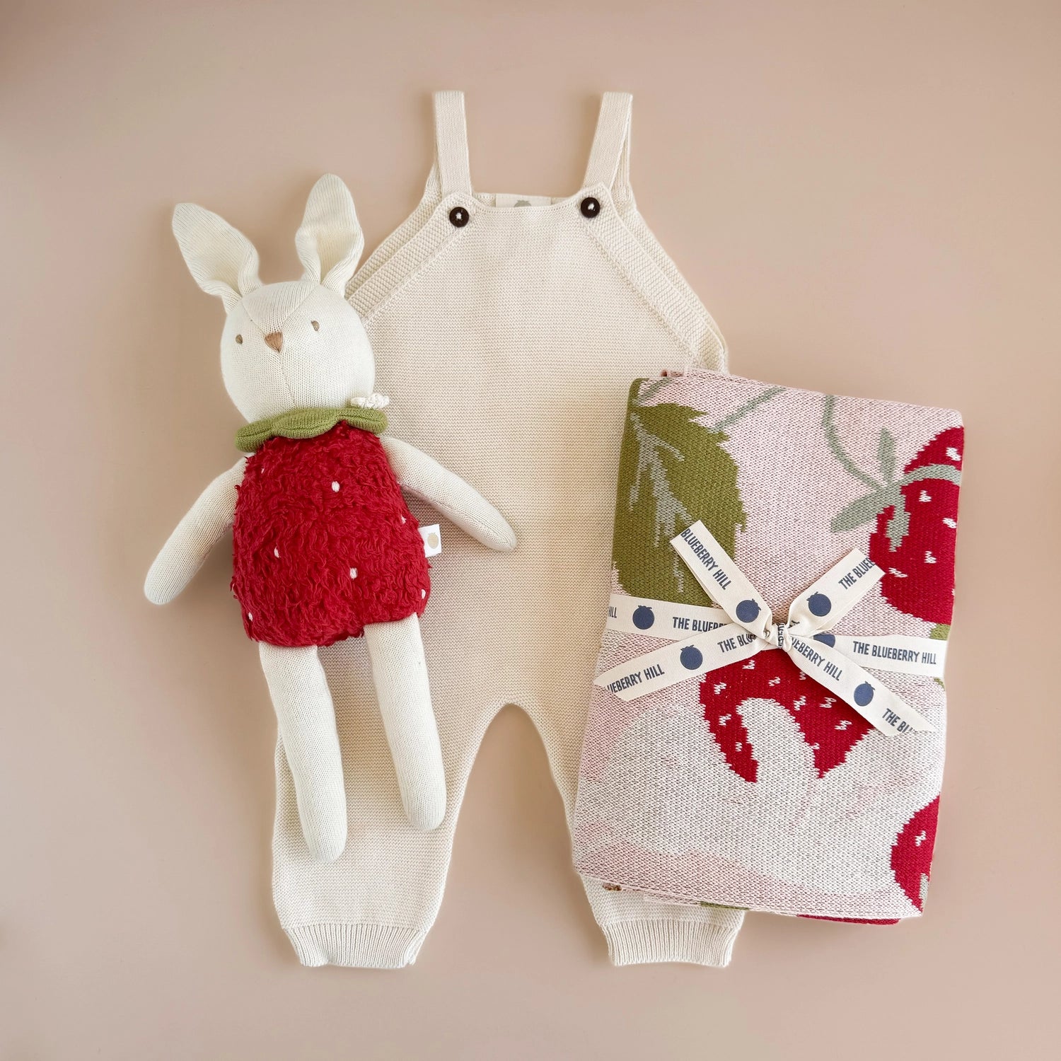 The Blueberry Hill Plush Bunny Strawberry Baby Kids Toy Stuffed Animal Spring image 2