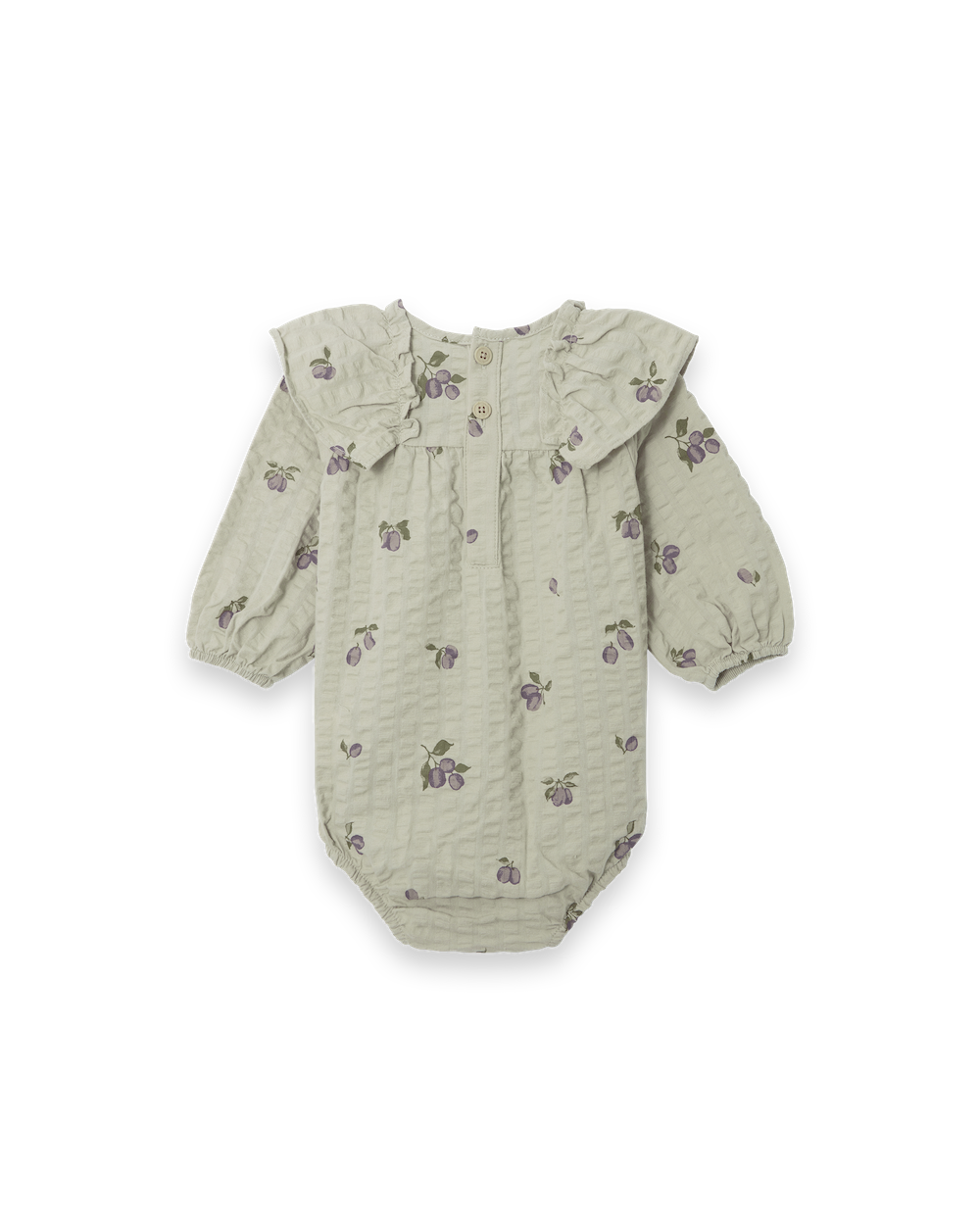 Garbo&Friends Seersucker LS Romper - Prune Green image 1