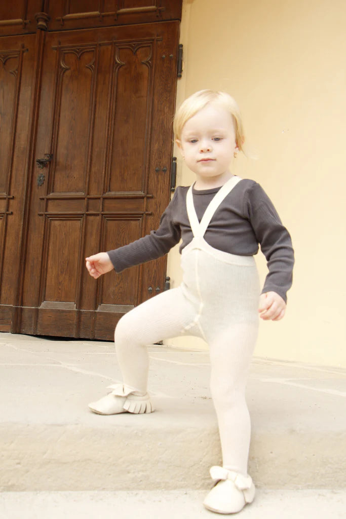 Silly Silas Footed Tights with Braces - Cream Blend image 1