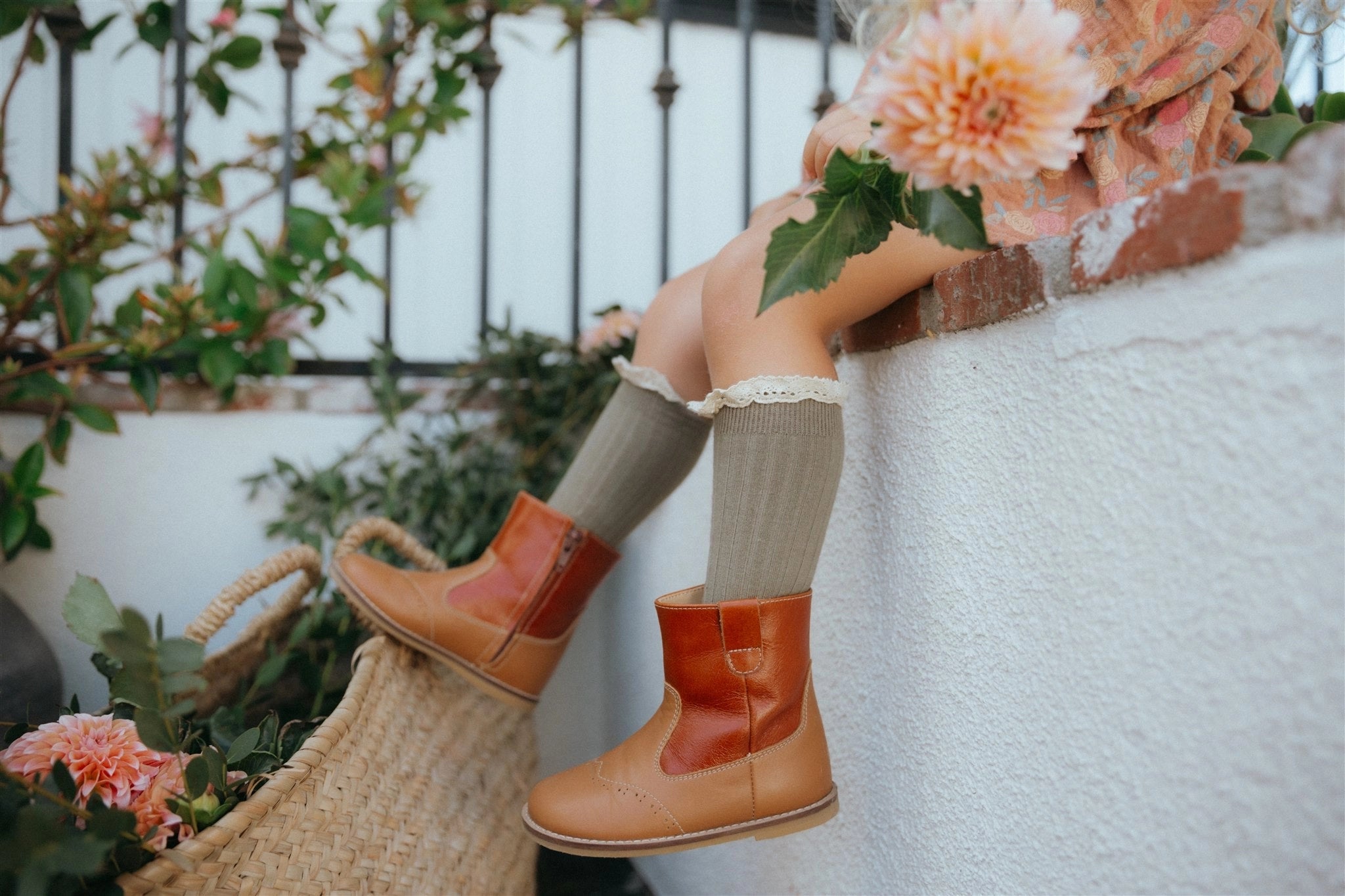 Wild Wawa Lace Knee Socks - Nude (0-12m) image 2